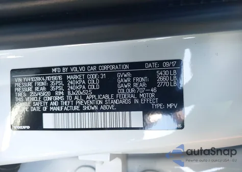 2018 Volvo Xc60 T5 Momentum from USA, damaged, VIN YV4102RK4J1019616